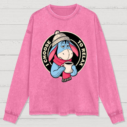 I Chose To Relax Washed Long Sleeve Tee