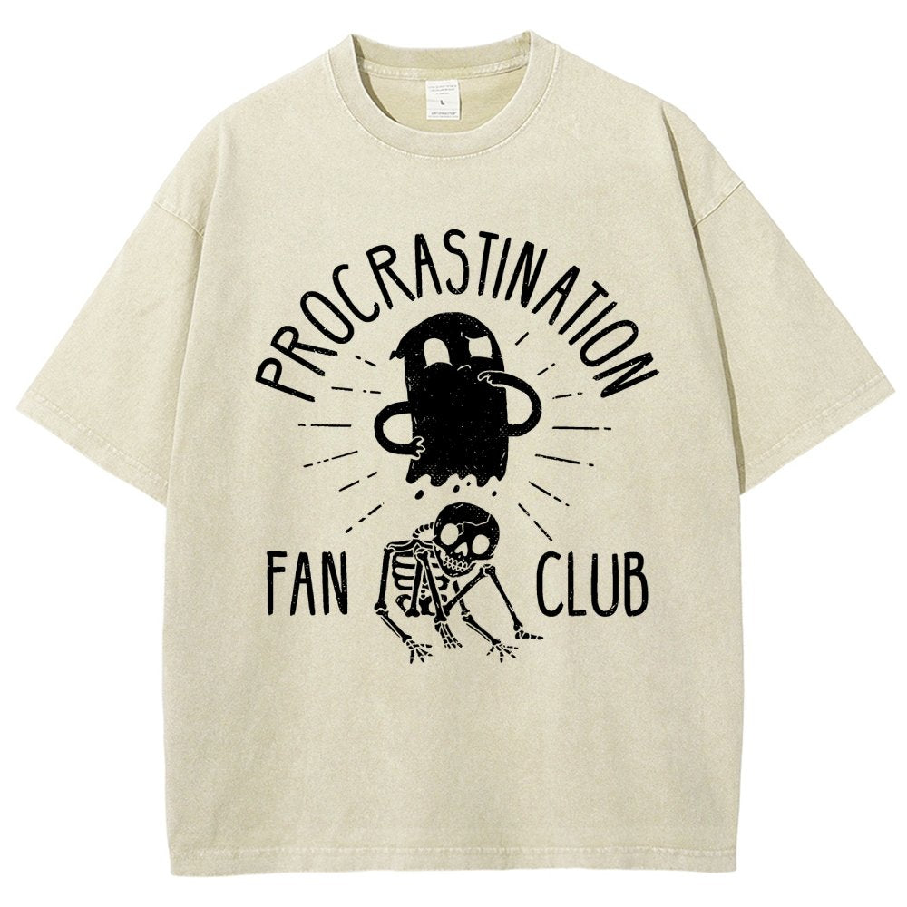 Procrastination Fan Club Vintage Distressed T-shirt