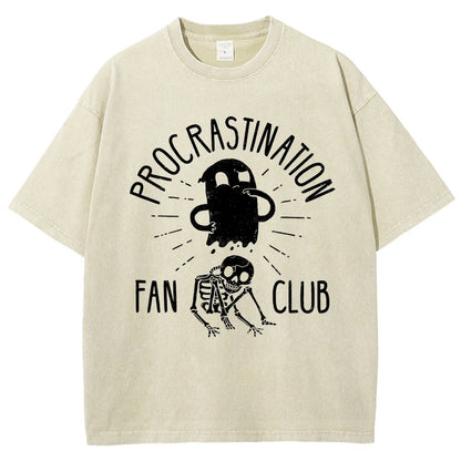 Procrastination Fan Club Vintage Distressed T-shirt