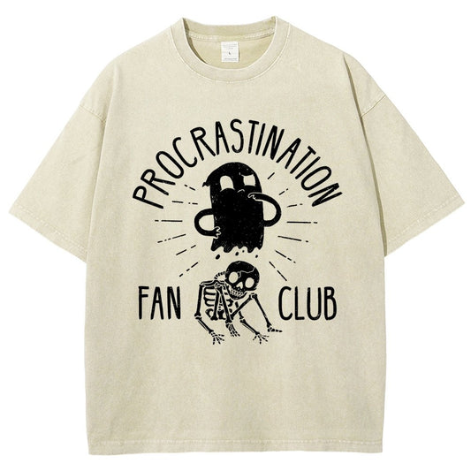 Procrastination Fan Club Vintage Distressed T-shirt