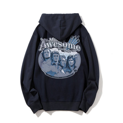 Mt. Awesome Printed Back Unisex Cotton Hoodie
