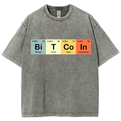 Bitcoin Periodic Table Cryptocurrency BTC Funny Vintage Vintage Distressed T-shirt