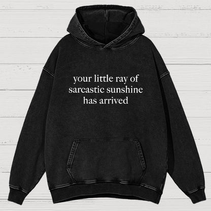 Your Little Ray of Sarcastic Sunshine Has Arrived -3 Vintage Distressed Hoodie