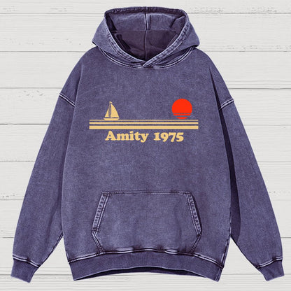 Seaside Town 1975 Vintage Distressed Hoodie