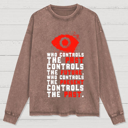 Damen Make Orwell Fiction Again Washed Long Sleeve Tee