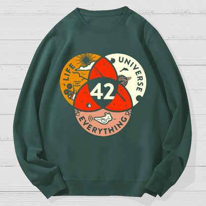 42 The Answer To Life The Universe And Everything Geek Cotton Sweatshirt