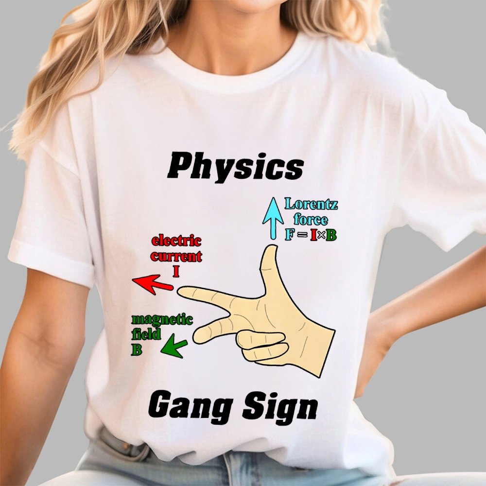 Right Hand Rule Physics Gang Sign Geek T-Shirt