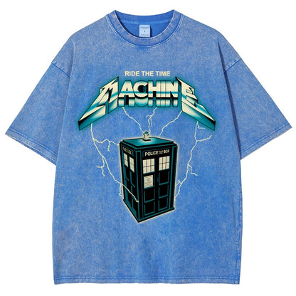 Ride the Time Machine Vintage Distressed T-shirt