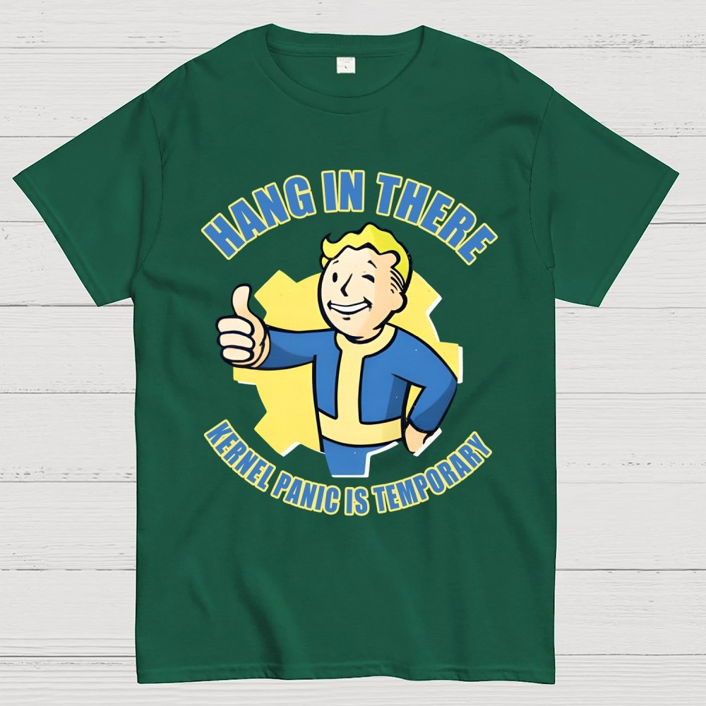 Hang In There-Kernel Panic Is Temporary Geek T-Shirt