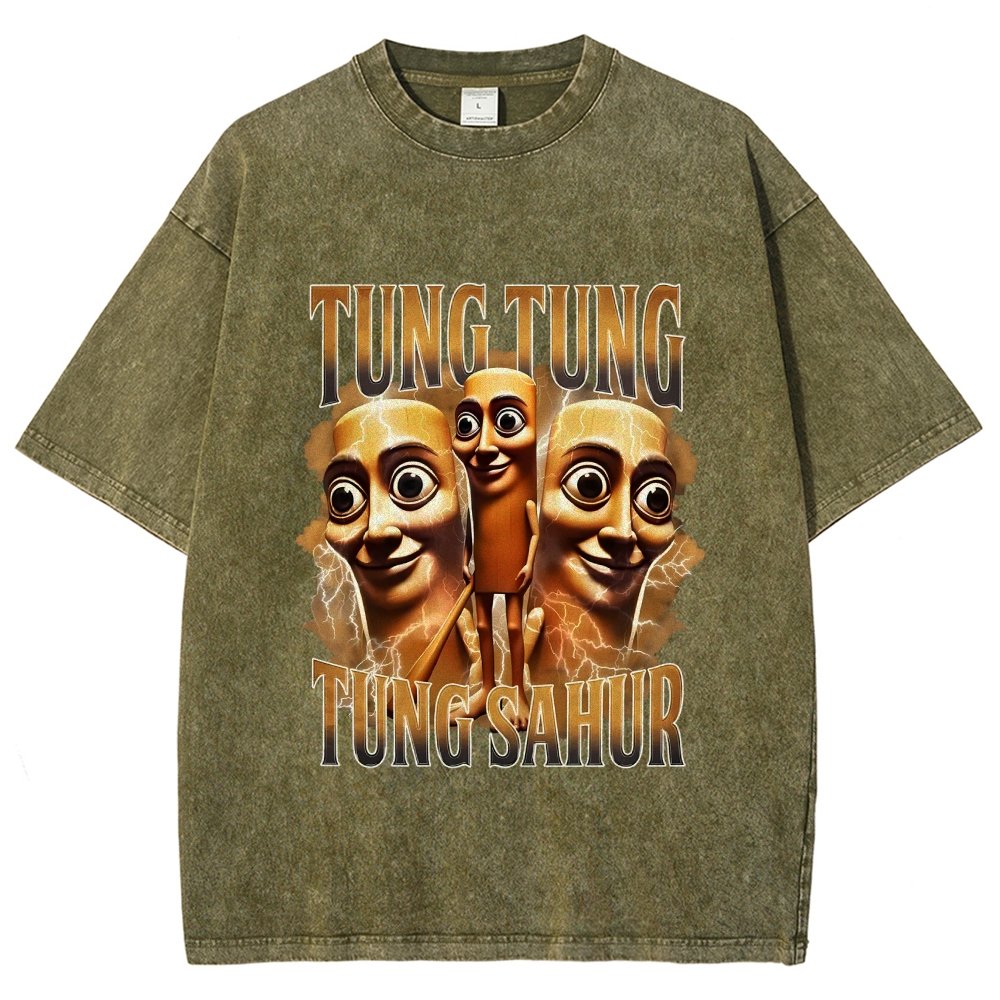 Tung Tung Tung Sahur Funny Vintage Distressed T-shirt