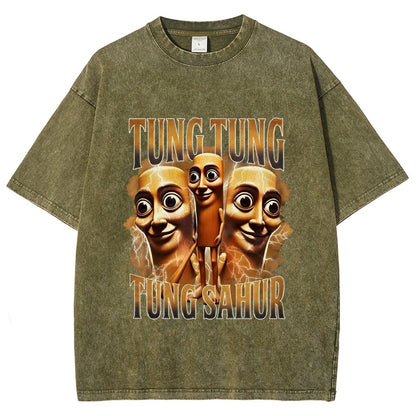 Tung Tung Tung Sahur Funny Vintage Distressed T-shirt