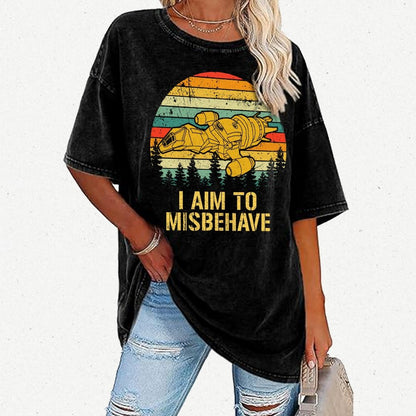 I Aim To Misbehave Vintage Distressed T-shirt
