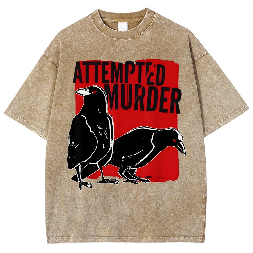 Attempted Murder Crow Vintage Distressed T-shirt