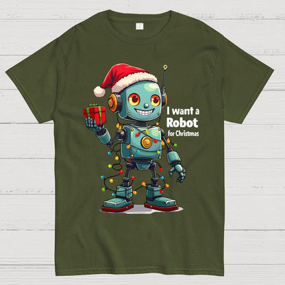 I Want A Robot For Christmas Geek T-Shirt