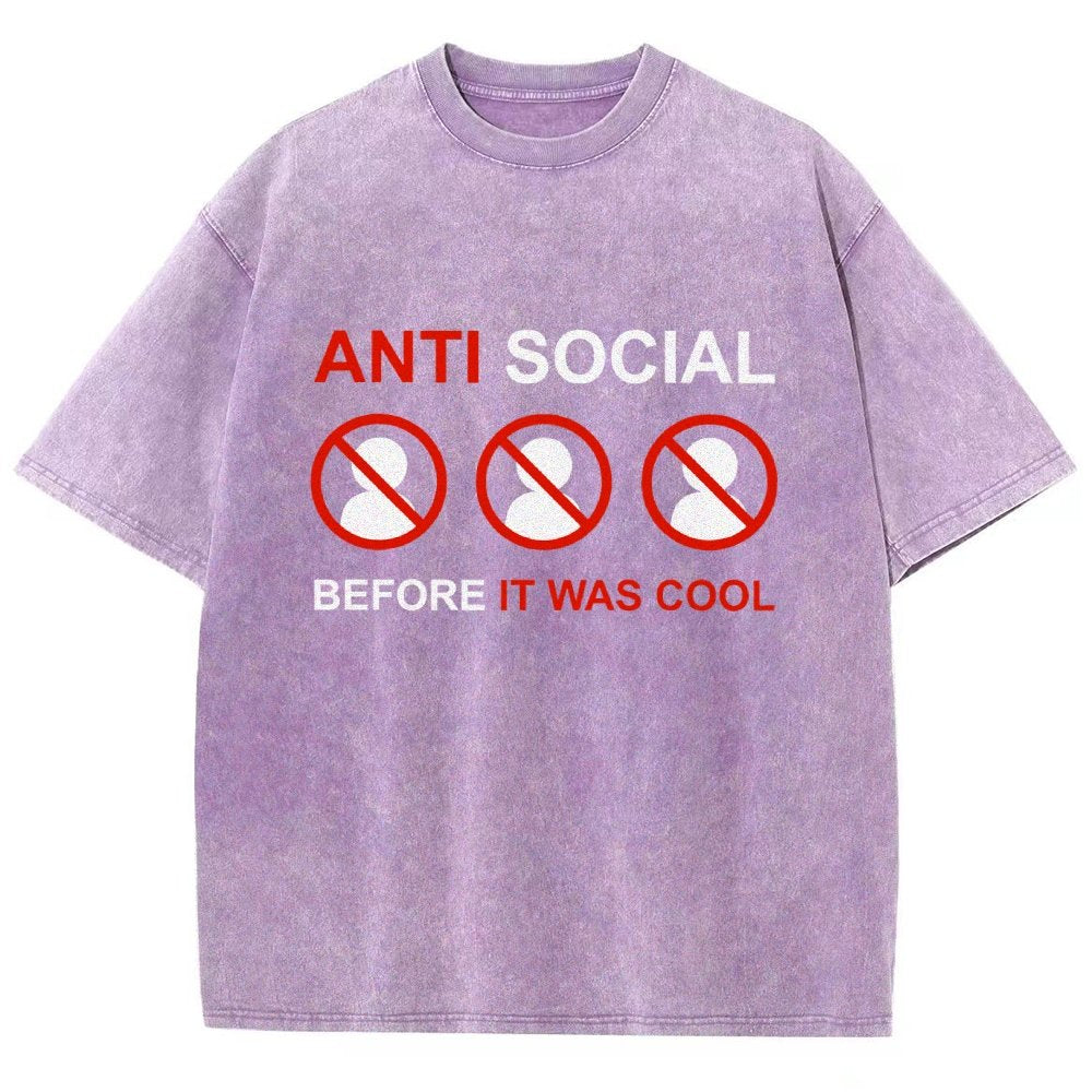 Anti-Social Before It Was Cool Vintage Distressed T-shirt