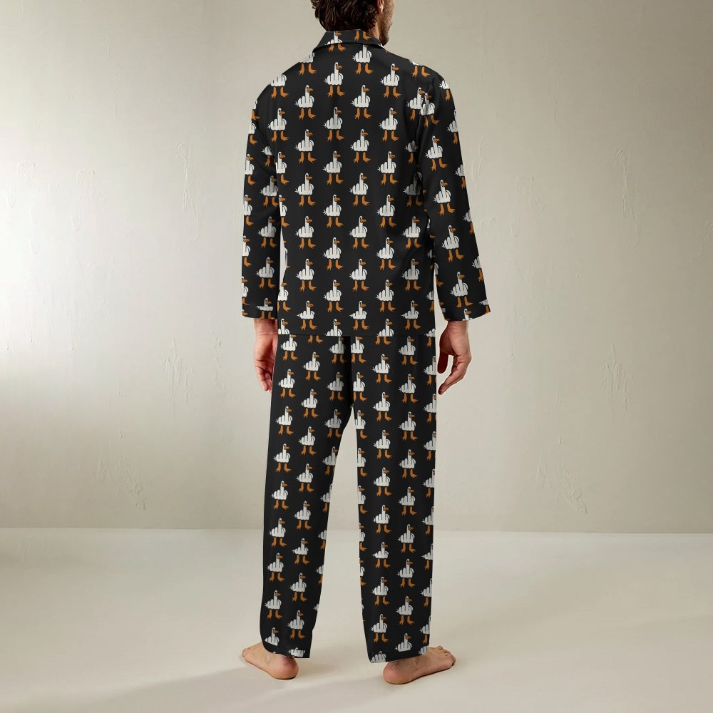 Rude Seagull Design Funny Geek Long Sleeve Pajama Set