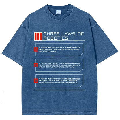Three Laws of Robotics Vintage Distressed T-shirt