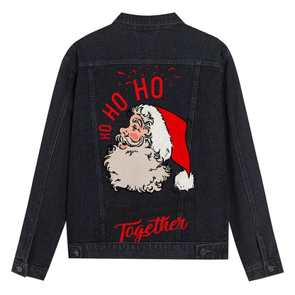 HO-HO-HO Merry Christmas Denim Jacket