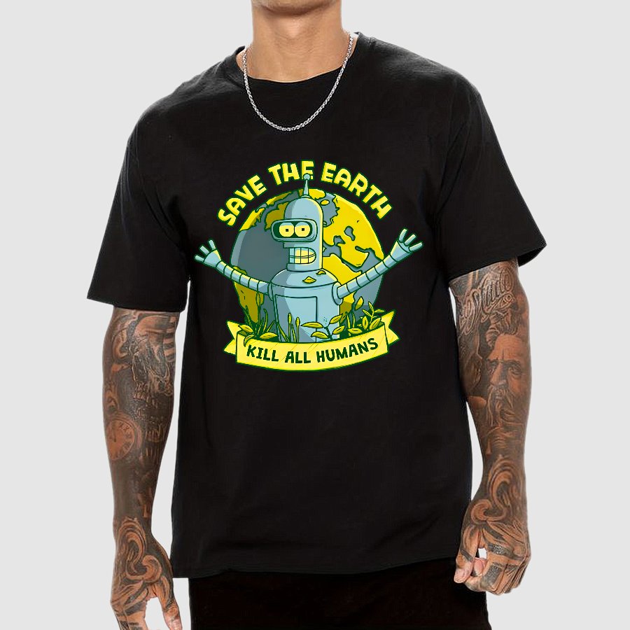 Save The Earth Kill All Humans Geek T-Shirt