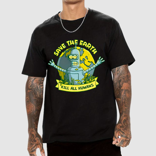 Save The Earth Kill All Humans Geek T-Shirt