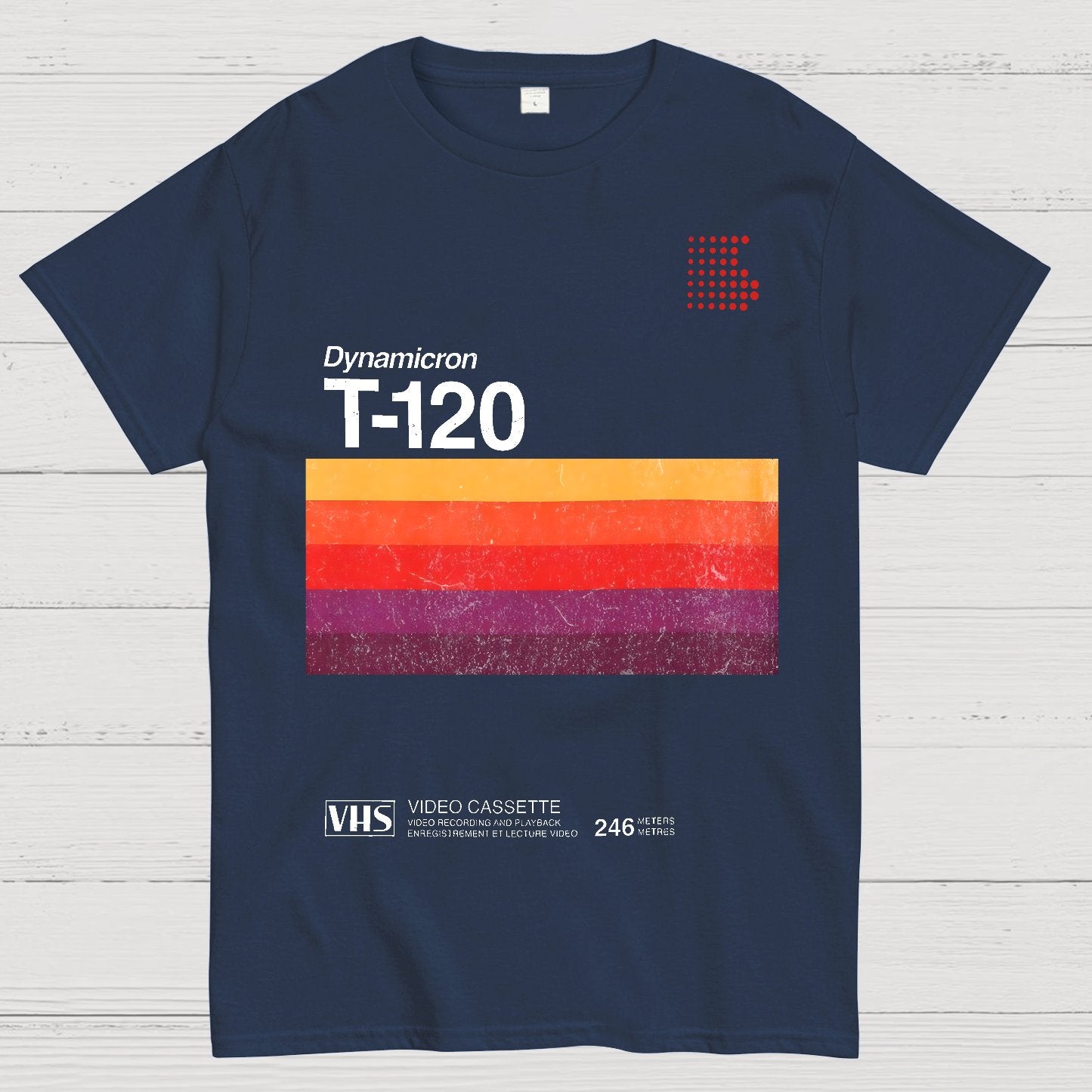 VHS T-120 Vintage Video Tape Retro Graphic Geek T-Shirt