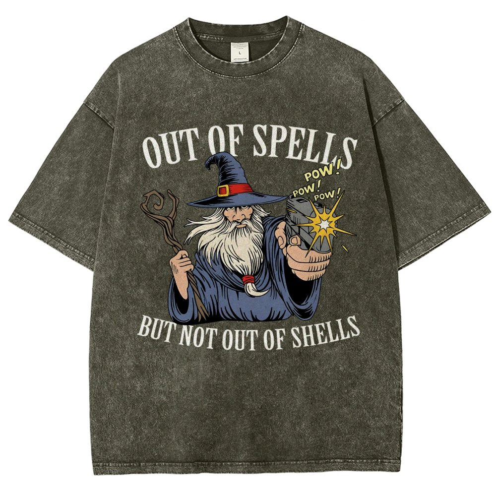 Out of Spells but Not Out of Shells Vintage Distressed T-shirt