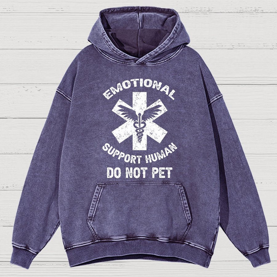 Emotional Support Human Do Not Pet Vintage Distressed Hoodie