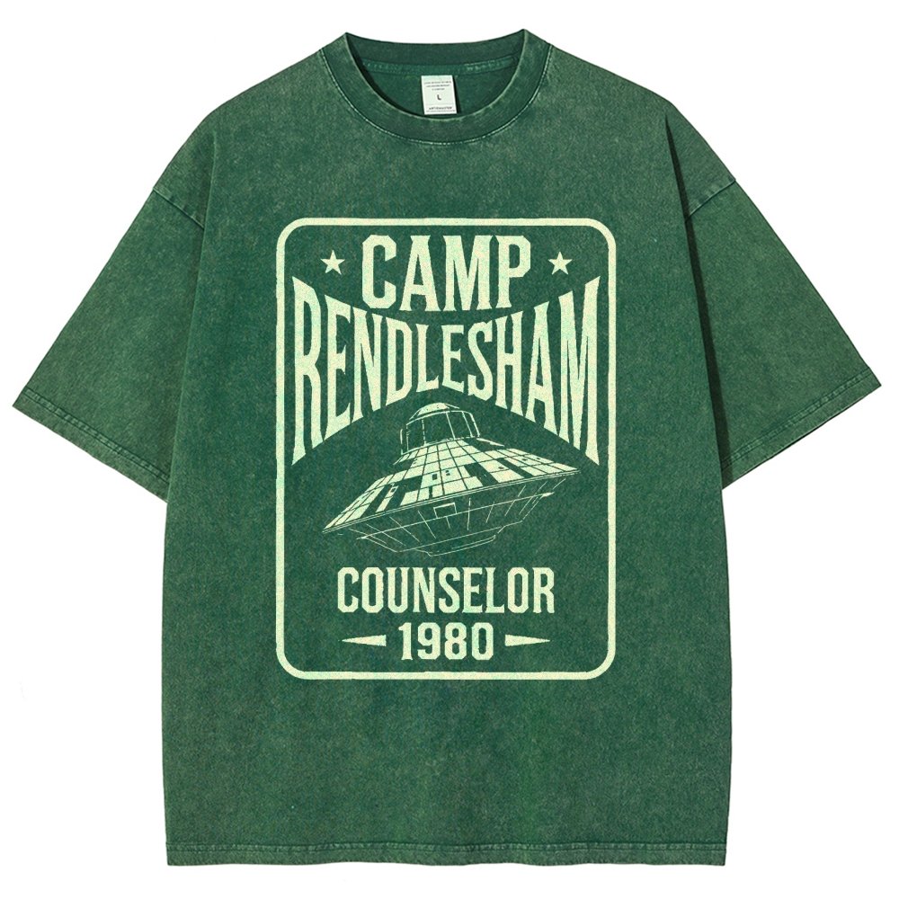 Camp Rendlesham Counselor 1980 UFO Vintage Distressed T-shirt