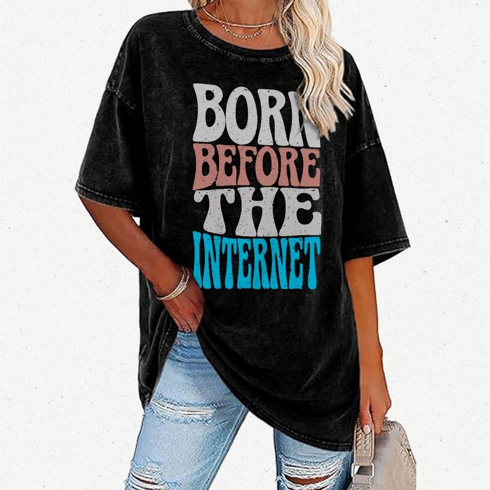 Born Before the Internet Vintage Distressed T-shirt