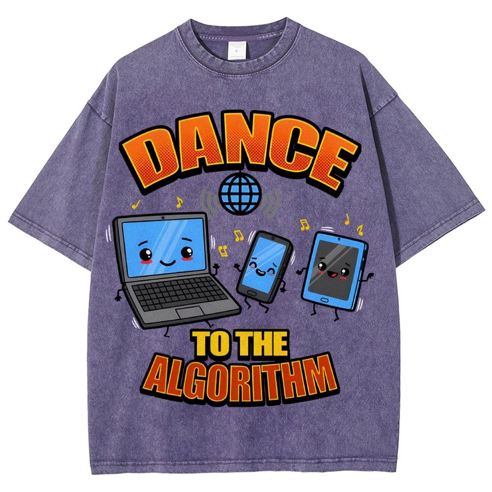 Dance To The Algorithm Funny Vintage Distressed T-shirt