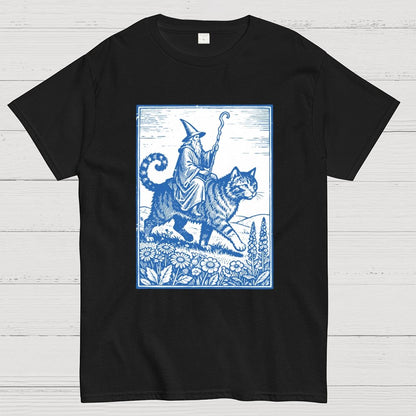 Wizard Cat Rider Geek T-Shirt