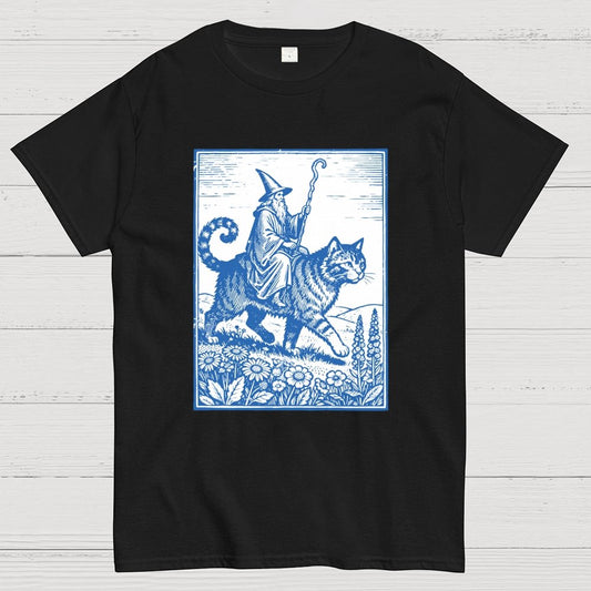 Wizard Cat Rider Geek T-Shirt