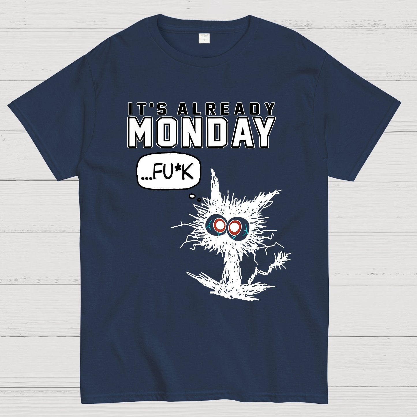 It's Already Monday Funny Cat Geek T-Shirt