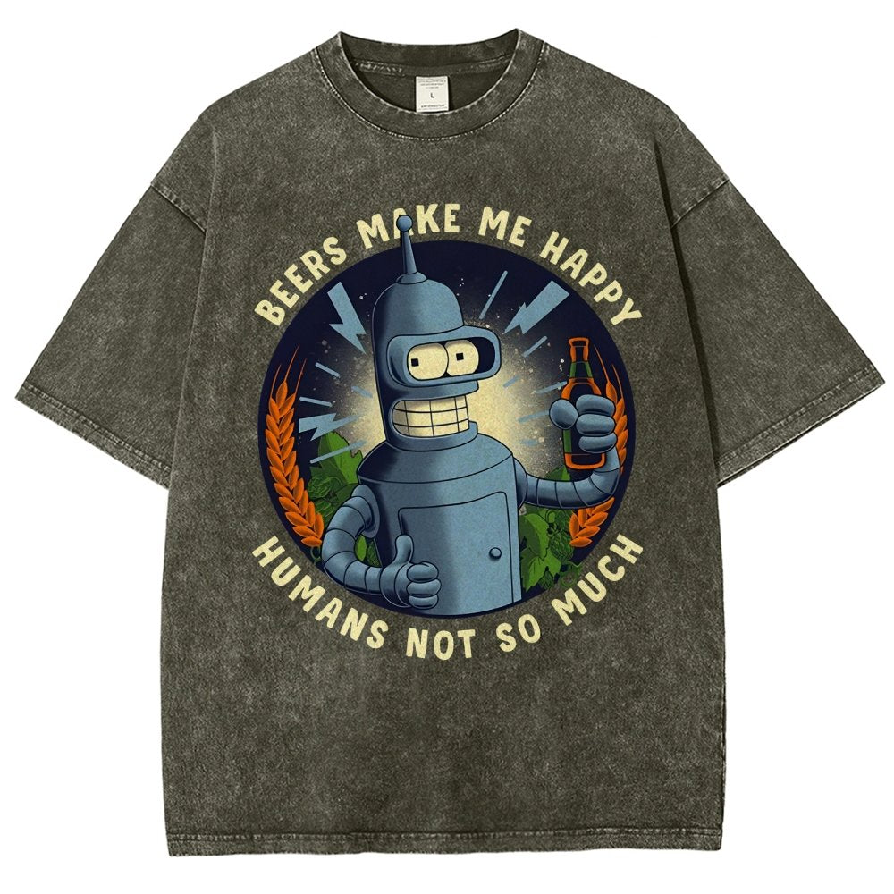 Beers Make Me Happy Vintage Distressed T-shirt