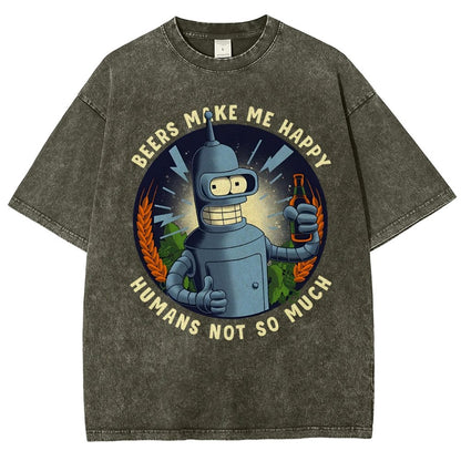 Beers Make Me Happy Vintage Distressed T-shirt