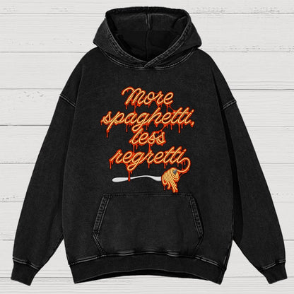 More Spaghetti Less Regretti Vintage Distressed Hoodie