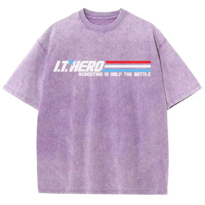 I.T. Hero Rebooting is Half the Battle Vintage Distressed T-shirt