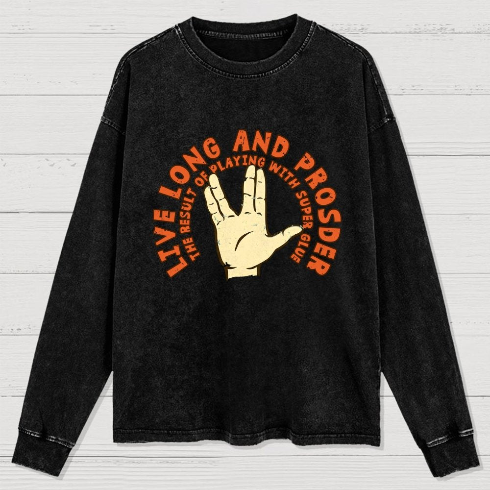 The Result Of Playing With Super Glue Washed Long Sleeve Tee