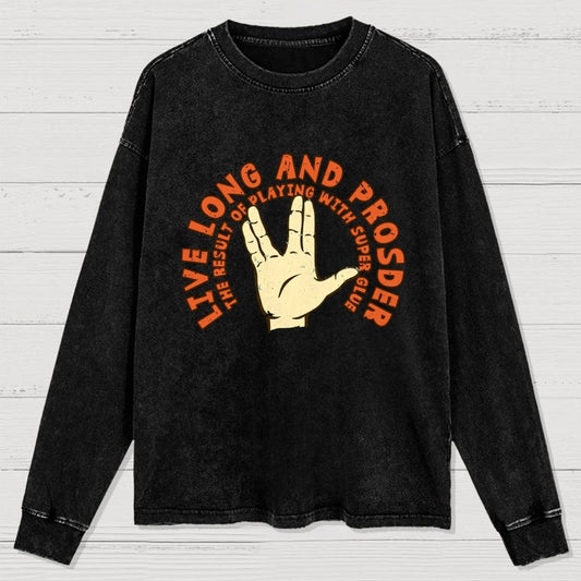 The Result Of Playing With Super Glue Washed Long Sleeve Tee