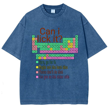 Can I Lick It？ Funny Science Vintage Distressed T-shirt