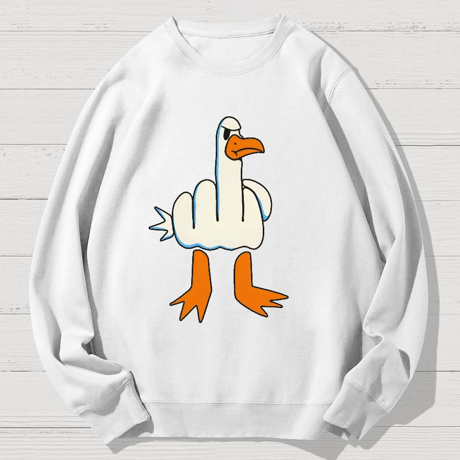 Rude Seagull Design Funny Geek Cotton Sweatshirt