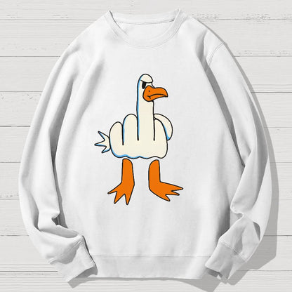 Rude Seagull Design Funny Geek Cotton Sweatshirt