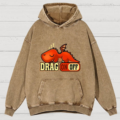 Drag On Off Vintage Distressed Hoodie
