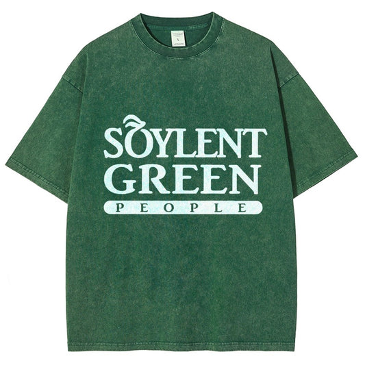 Mystery Green People Vintage Distressed T-shirt