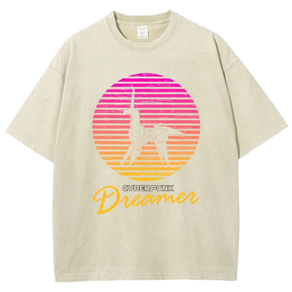 Cyberpunk Dreamer Vintage Distressed T-shirt
