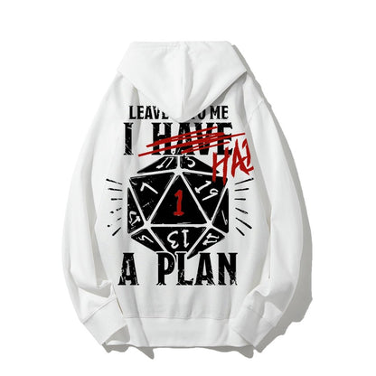 I Had A Plan Nerdy Printed Back Cotton Hoodie