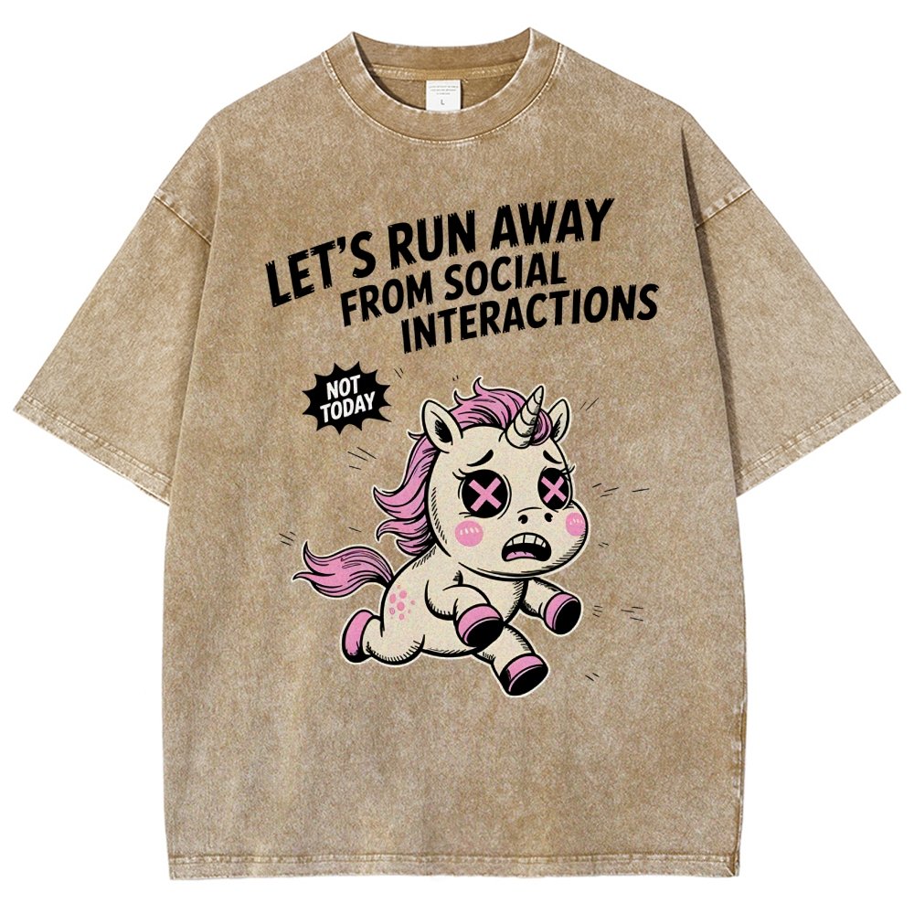 Let's Run Away Vintage Distressed T-shirt