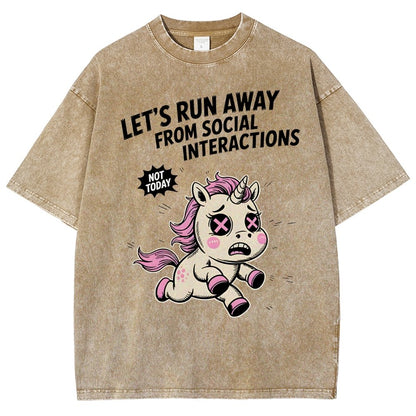 Let's Run Away Vintage Distressed T-shirt