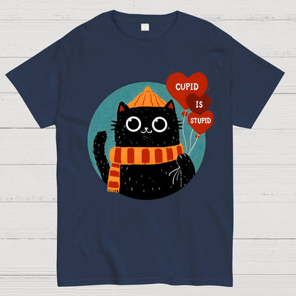 Cupid Is Stupid Funny Cat Geek T-Shirt