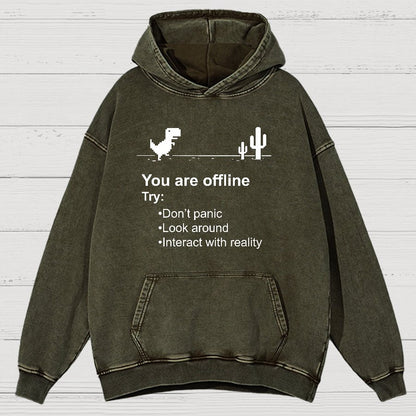 Funny Offline No Internet Vintage Distressed Hoodie